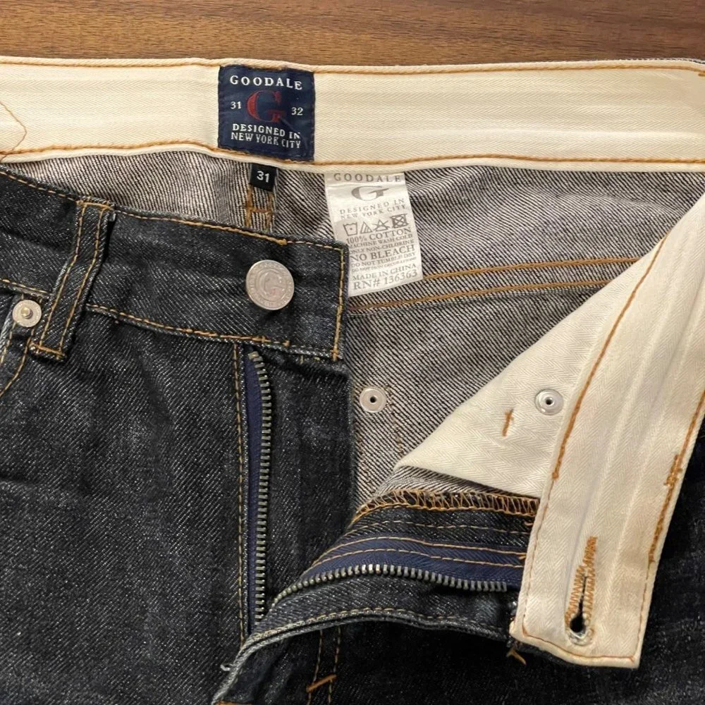 Goodale The Tailored Tapered Jean dark wash worn-in size 31x32